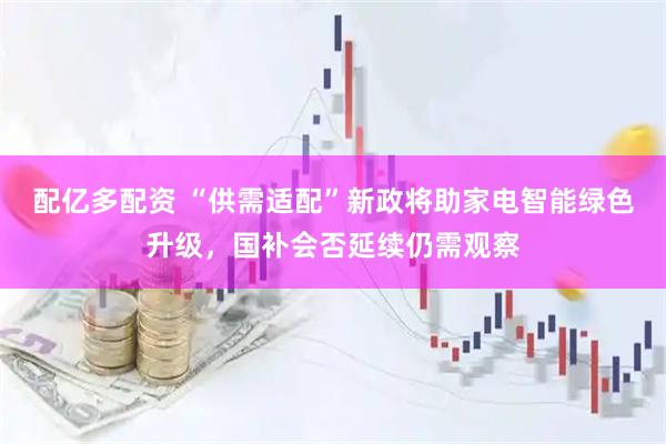 配亿多配资 “供需适配”新政将助家电智能绿色升级，国补会否延续仍需观察